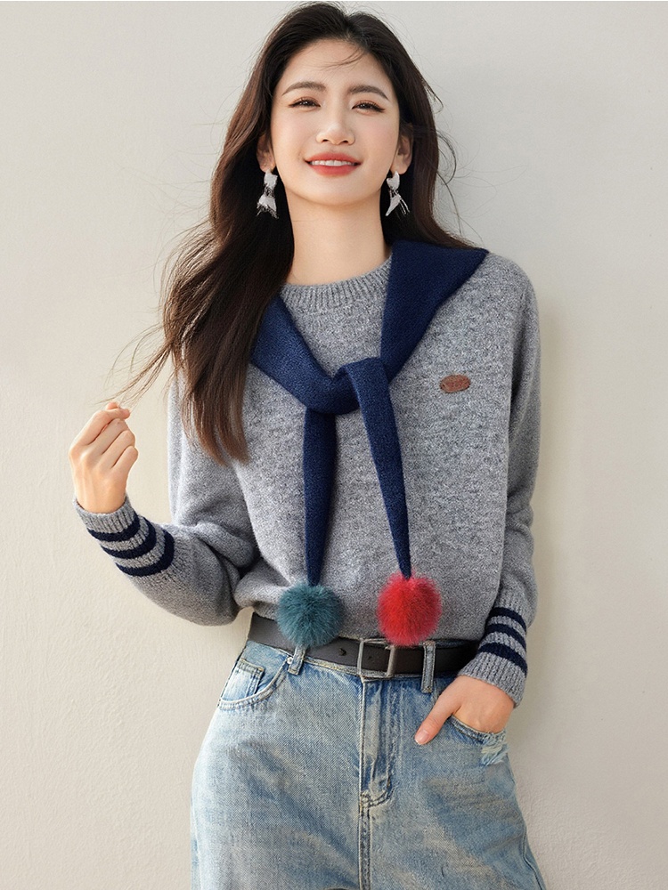 Maiden sweet shawl autumn show young sweater for women