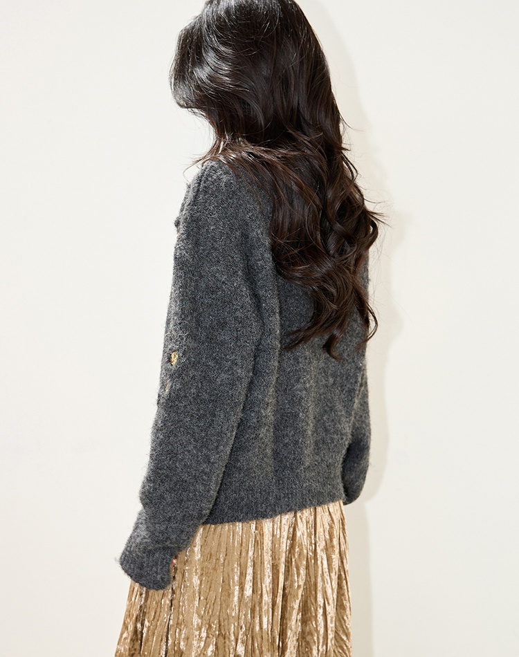 Knitted flowers sweater lazy autumn and winter tops