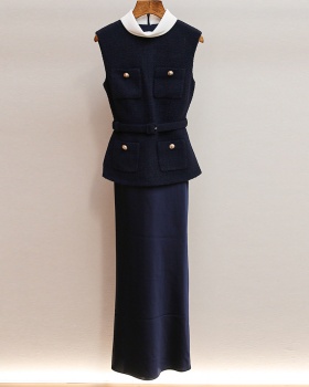Long autumn dress sleeveless ladies waistcoat for women