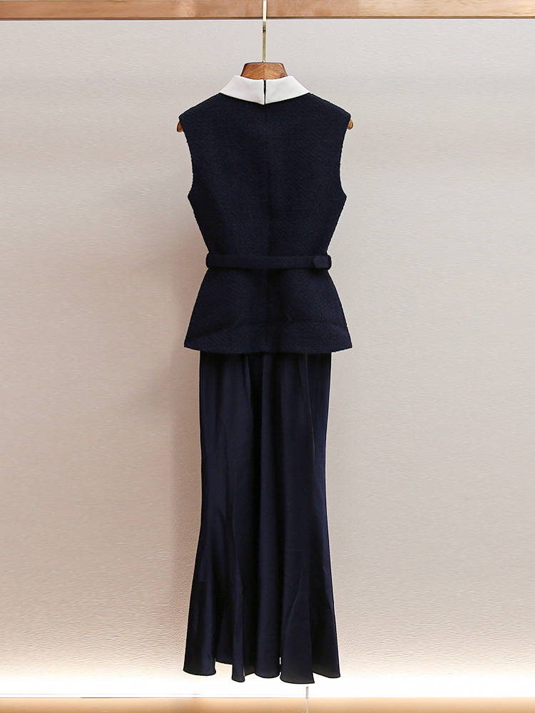Long autumn dress sleeveless ladies waistcoat for women
