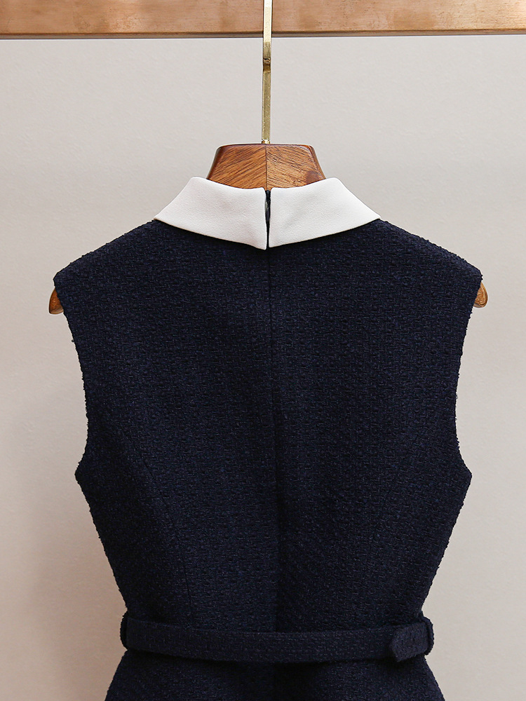 Long autumn dress sleeveless ladies waistcoat for women