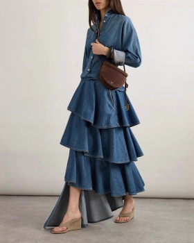 Lotus leaf mermaid shirt loose skirt 2pcs set for women