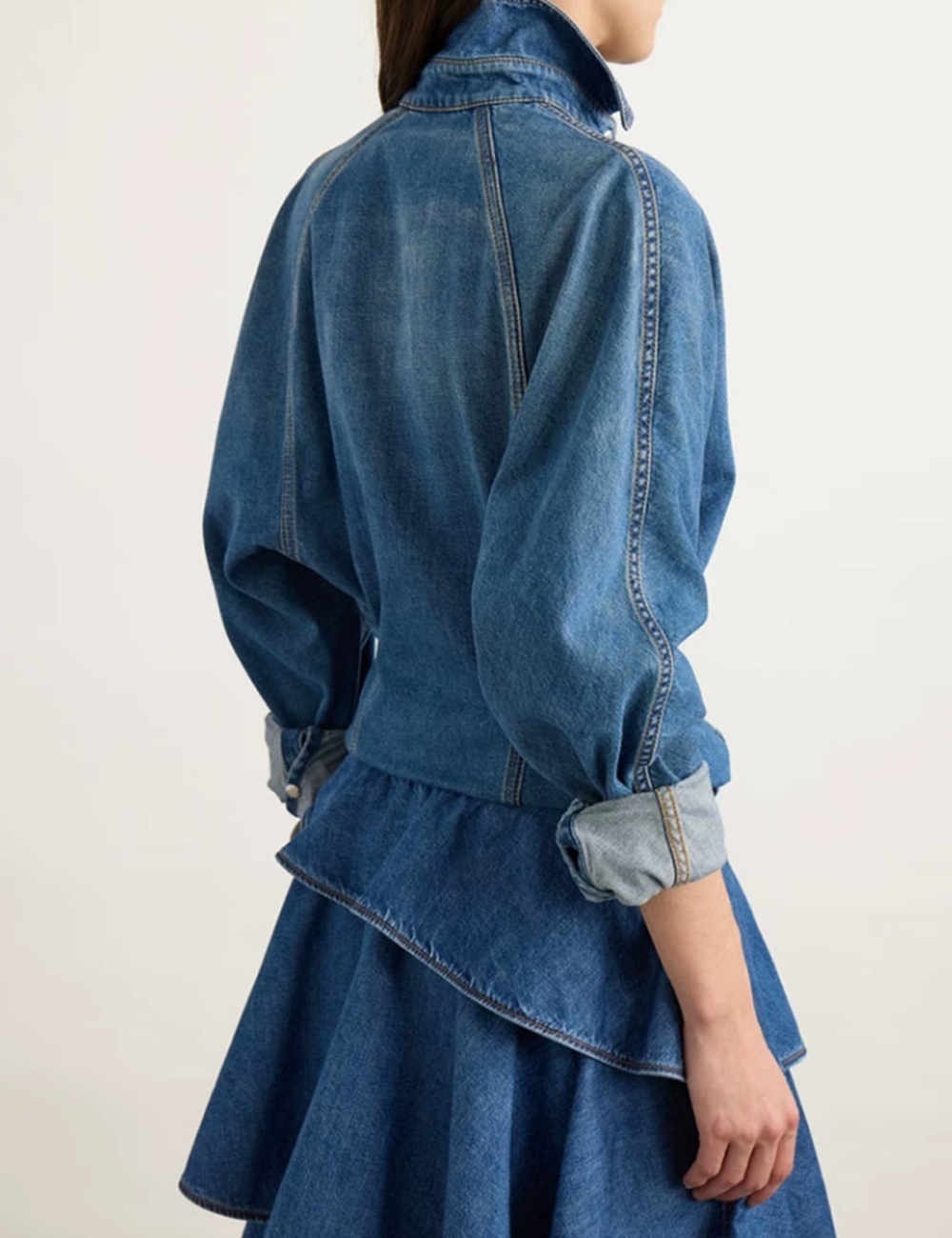 Lotus leaf mermaid shirt loose skirt 2pcs set for women