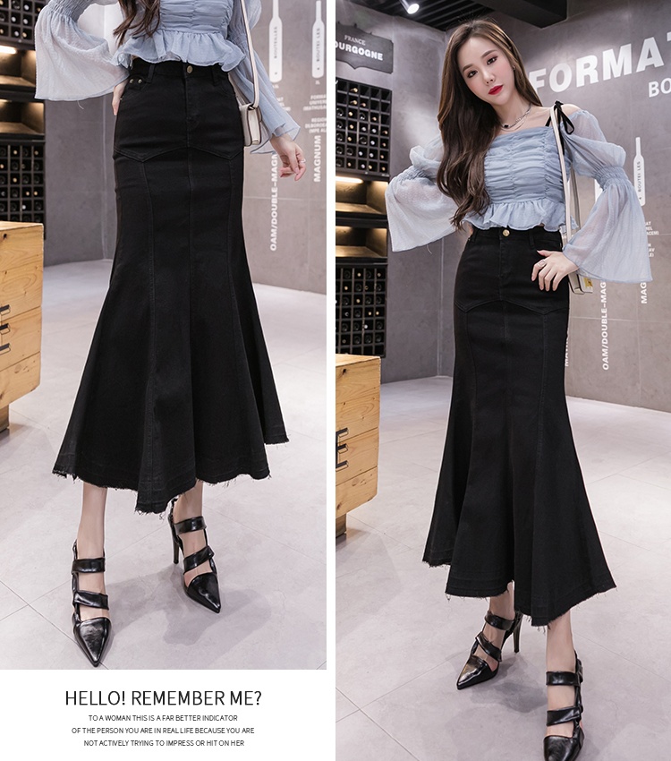 Package hip all-match Casual long skirt denim cozy skirt