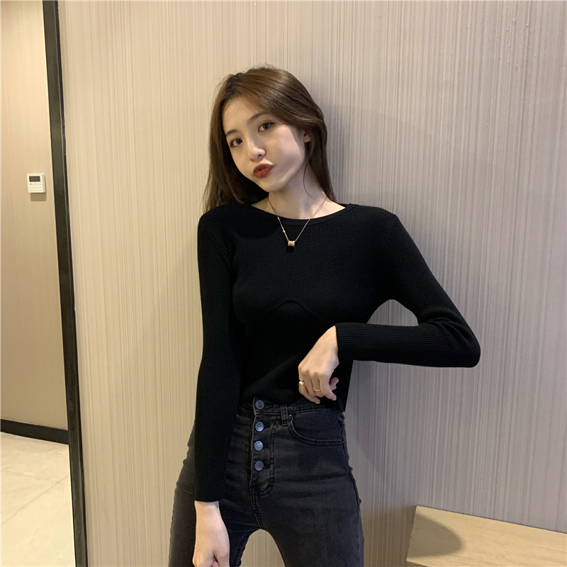 Slim all-match round neck autumn and winter sweater