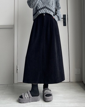 Autumn A-line skirt college style long dress for women