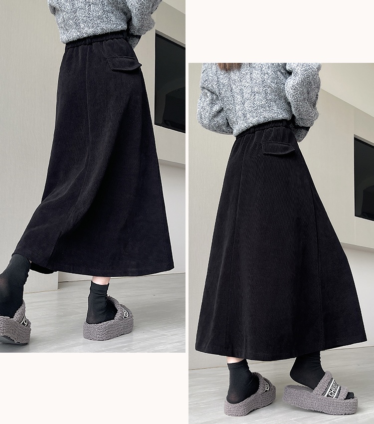 Autumn A-line skirt college style long dress for women