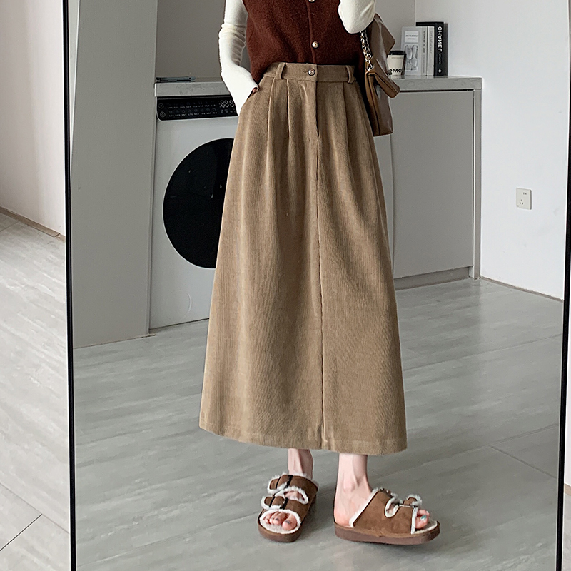 Autumn A-line skirt college style long dress for women