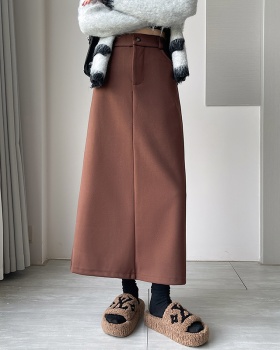 Thick woolen temperament retro autumn skirt for women