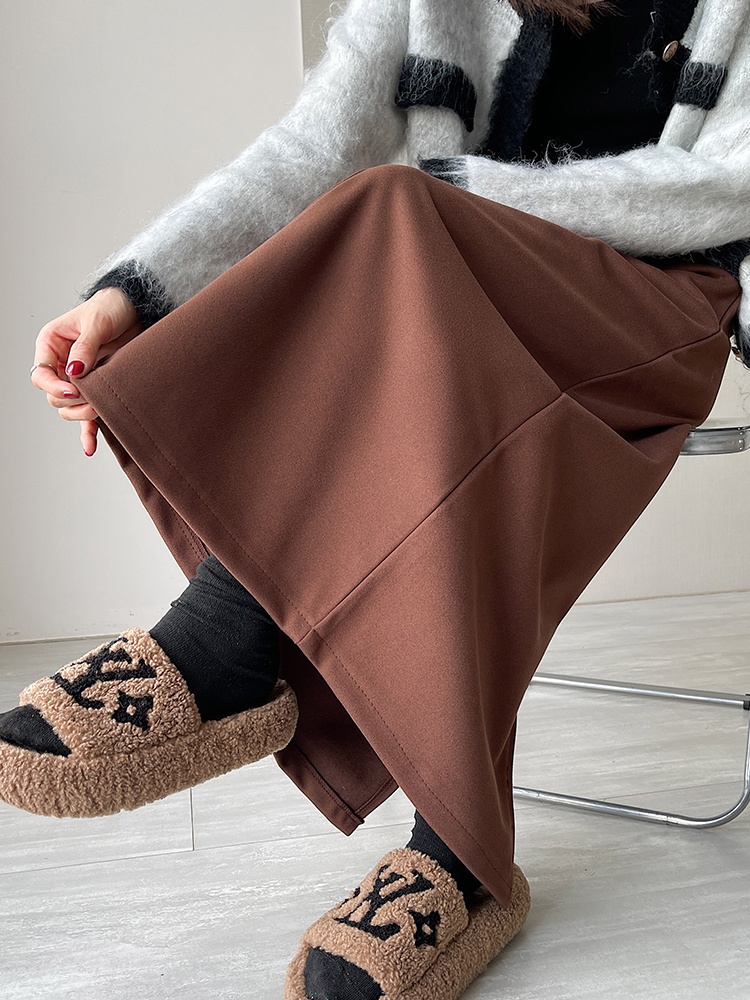 Thick woolen temperament retro autumn skirt for women