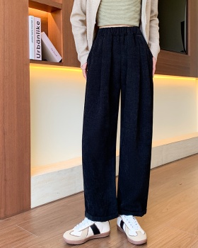 Simple all-match wide leg pants pure velvet long pants