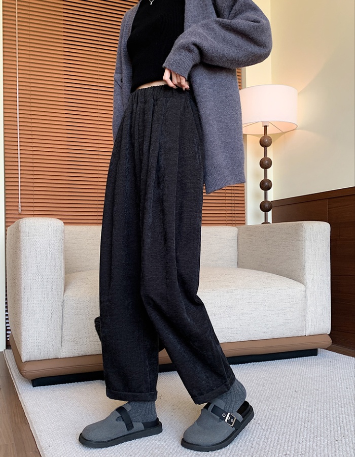 Simple all-match wide leg pants pure velvet long pants