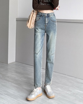 Slim elasticity jeans high waist pants for women