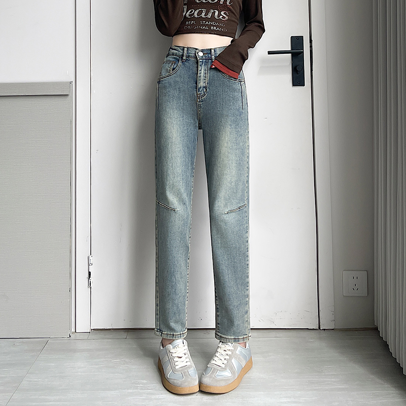Slim elasticity jeans high waist pants for women