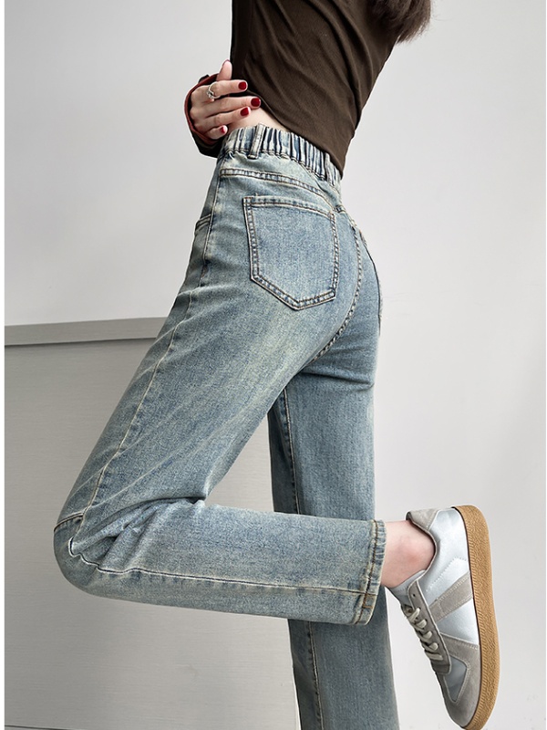 Slim elasticity jeans high waist pants for women