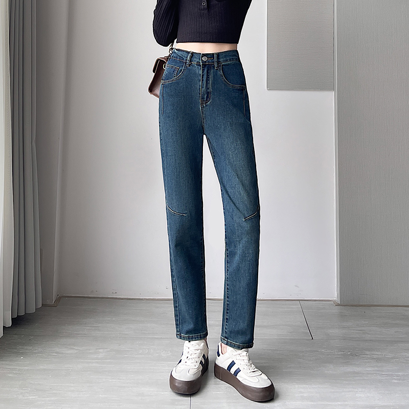 Slim elasticity jeans high waist pants for women