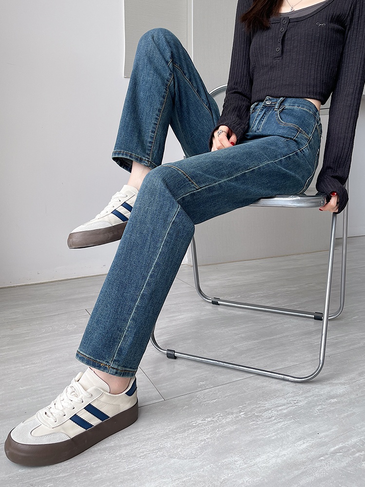 Slim elasticity jeans high waist pants for women
