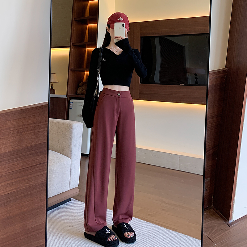 Drape autumn business suit high waist suit pants for women