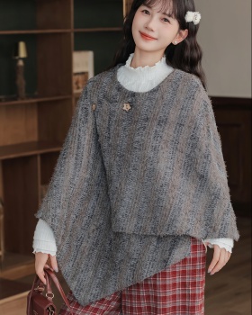 Temperament tender shawl gray loose cloak for women