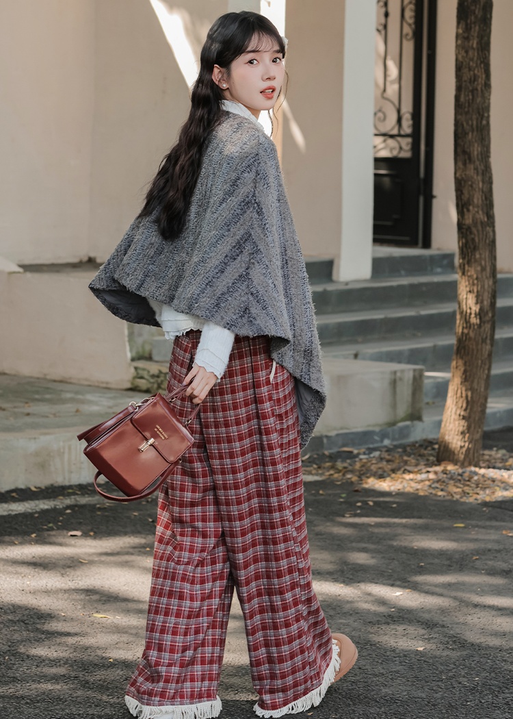 Temperament tender shawl gray loose cloak for women
