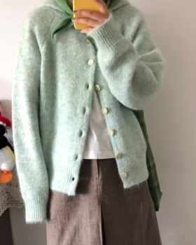 Loose long sleeve lazy sweater autumn show young coat