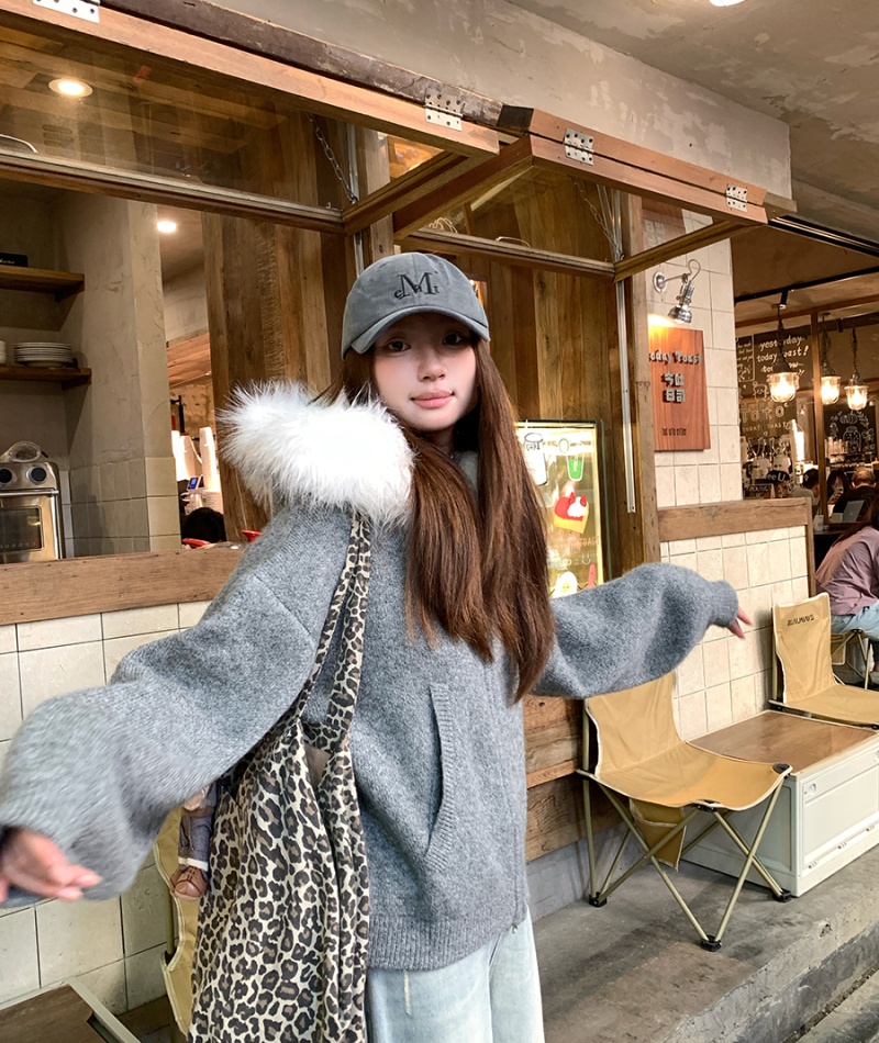 Loose slim sweater autumn and winter coat for women