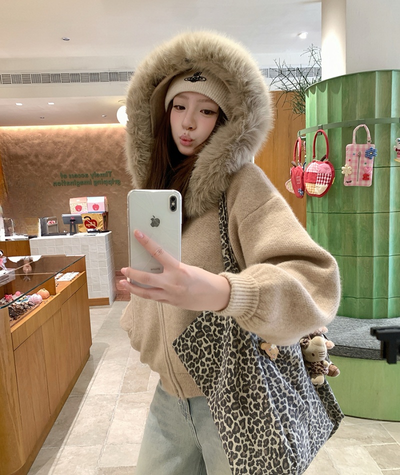 Loose slim sweater autumn and winter coat for women