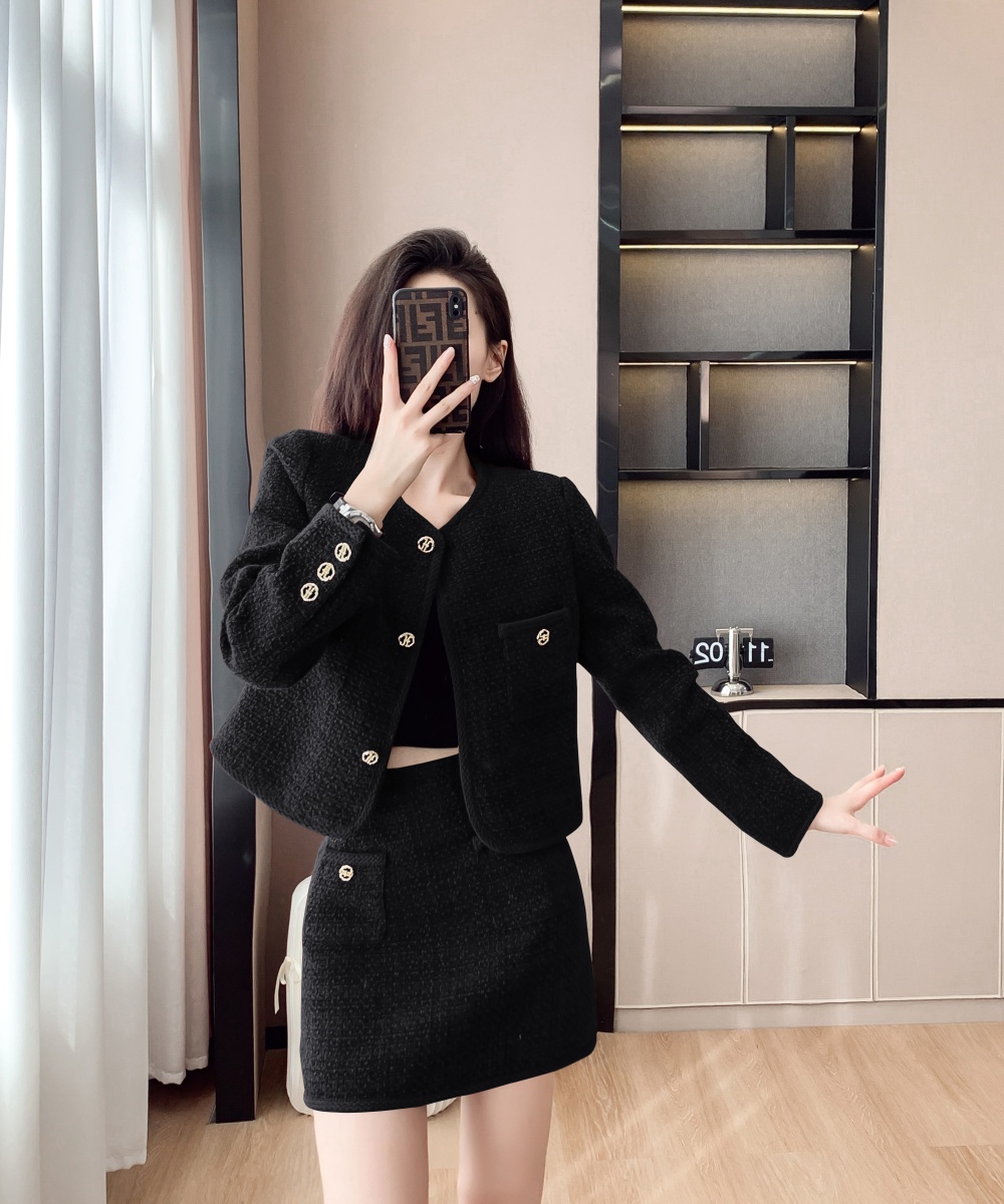 Fashion skirt chanelstyle coat 2pcs set