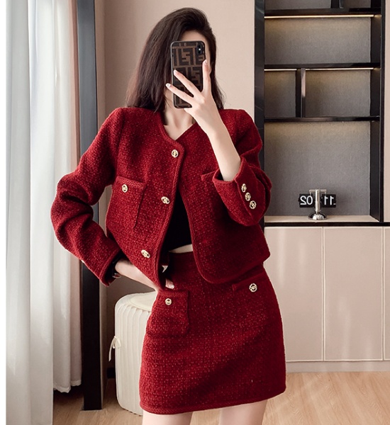 Fashion skirt chanelstyle coat 2pcs set