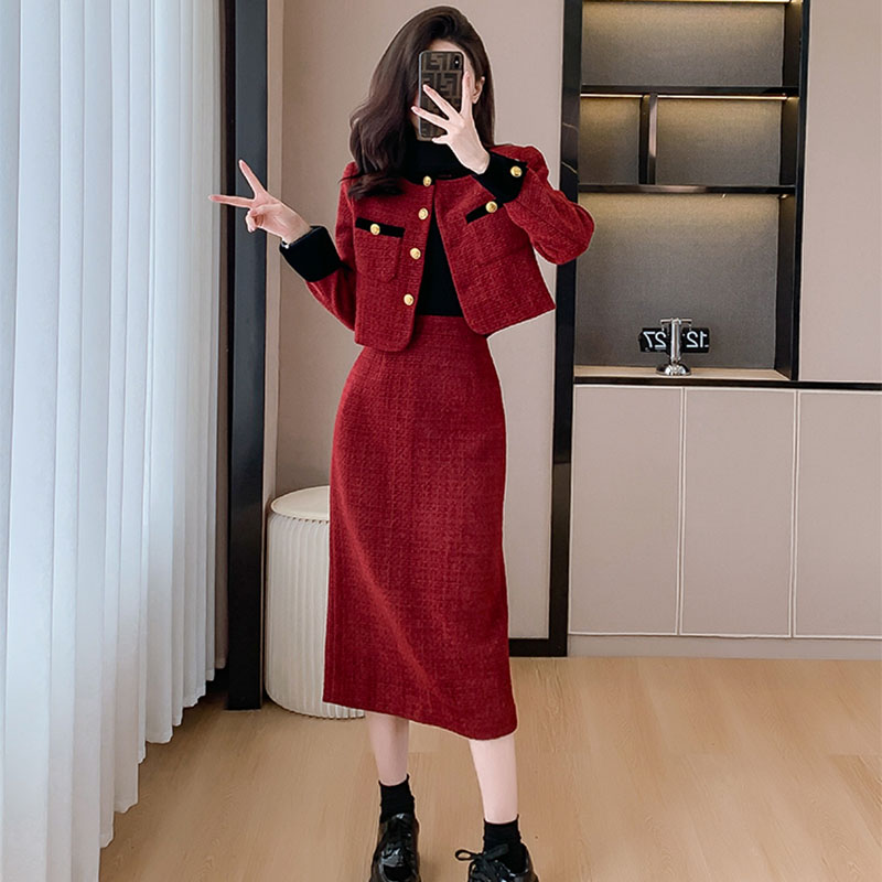 France style ladies fashionable skirt 2pcs set for women