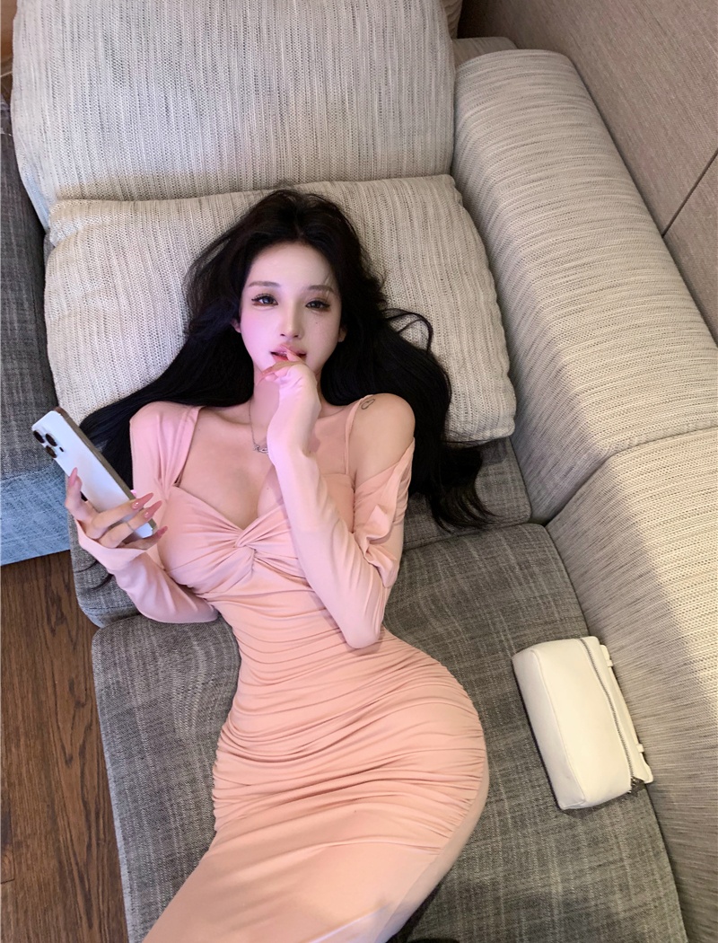 Short dress enticement cardigan 2pcs set