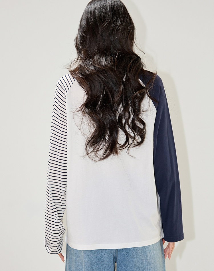 Letters T-shirt blue-white tops for women