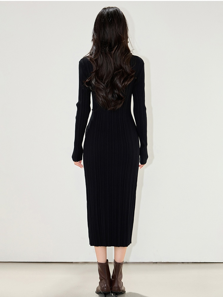 Inside the ride black long dress bottoming dress for women