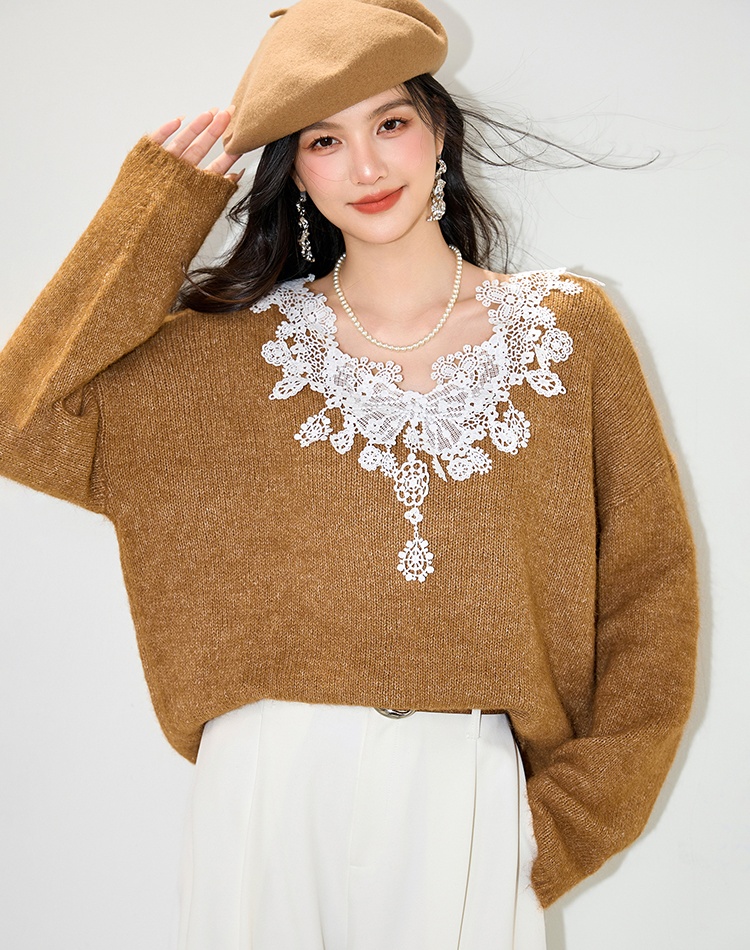 Loose France style retro autumn sweater for women