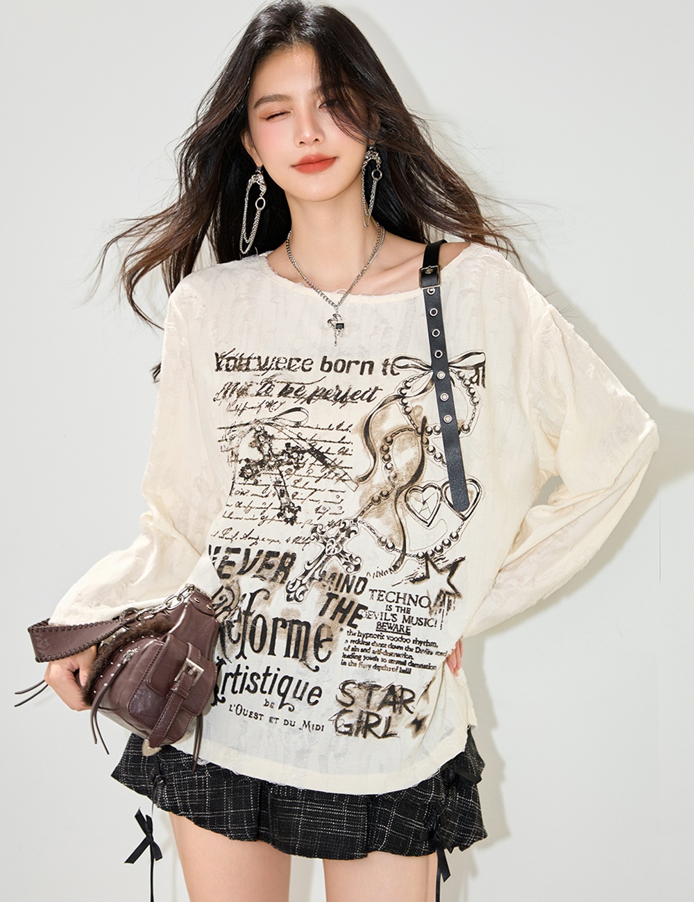 American style loose tops strapless sunscreen smock