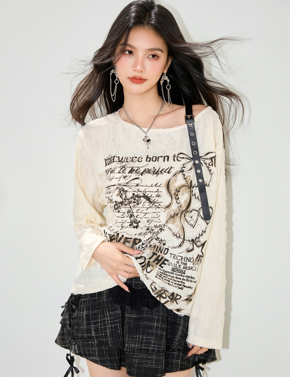American style loose tops strapless sunscreen smock