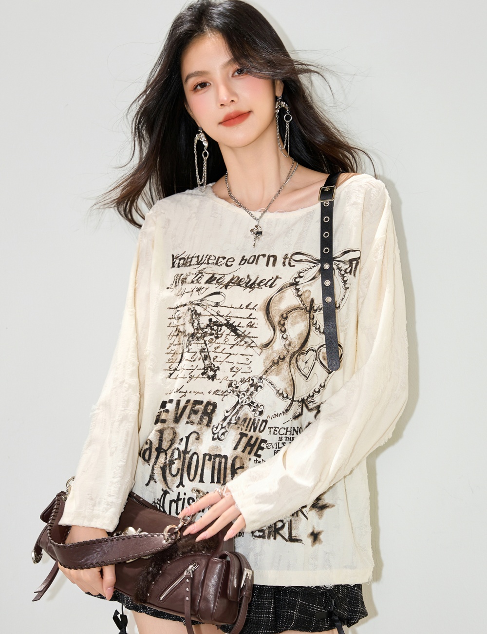American style loose tops strapless sunscreen smock