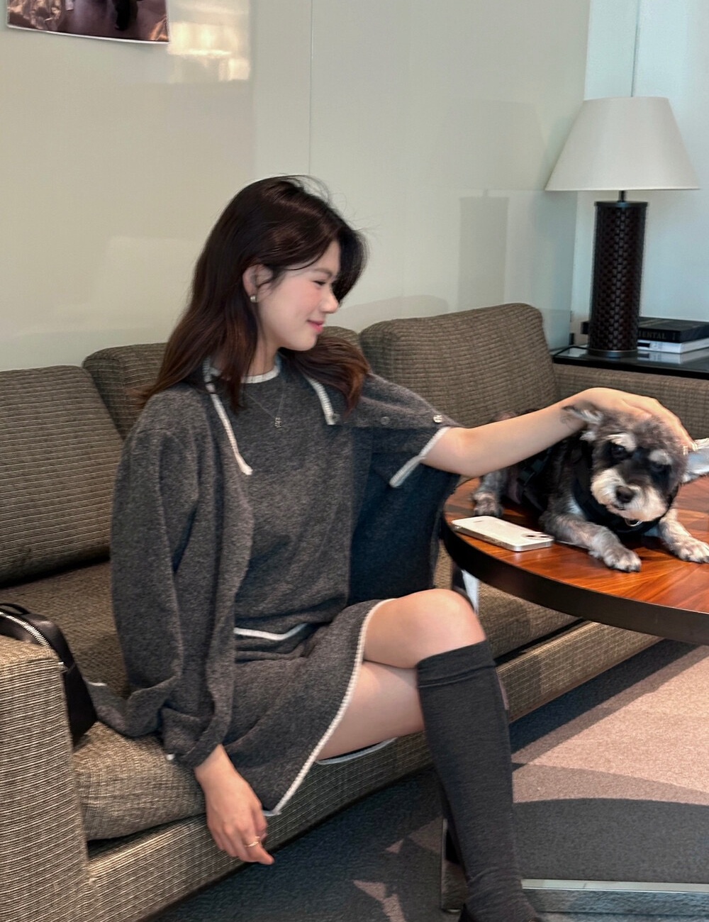 Lady tops short sleeve short skirt 3pcs set