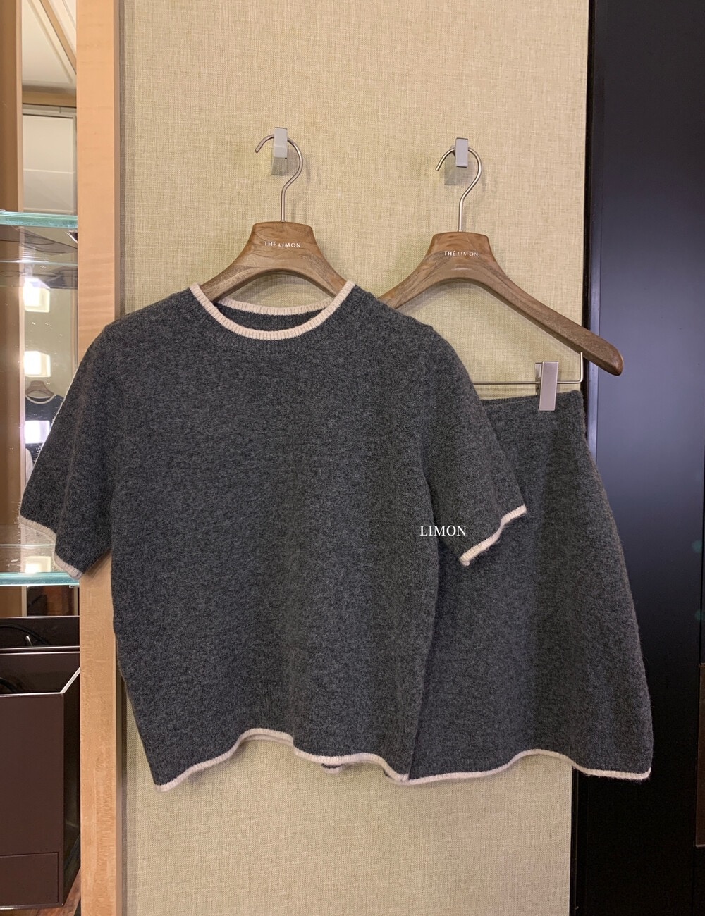 Lady tops short sleeve short skirt 3pcs set