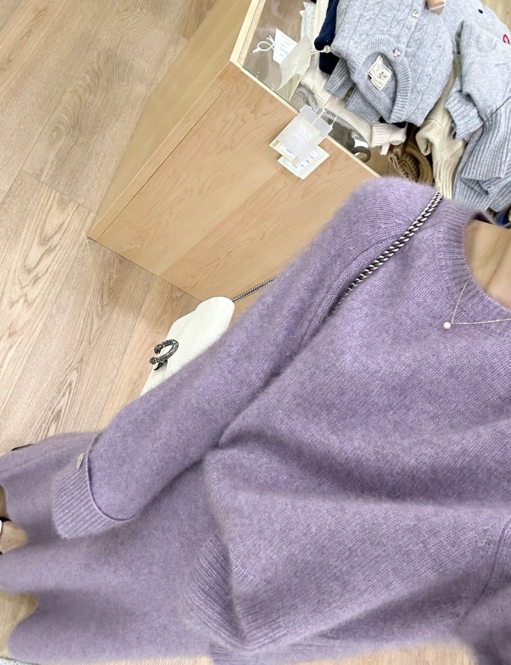 Purple grace knitted autumn and winter refinement dress