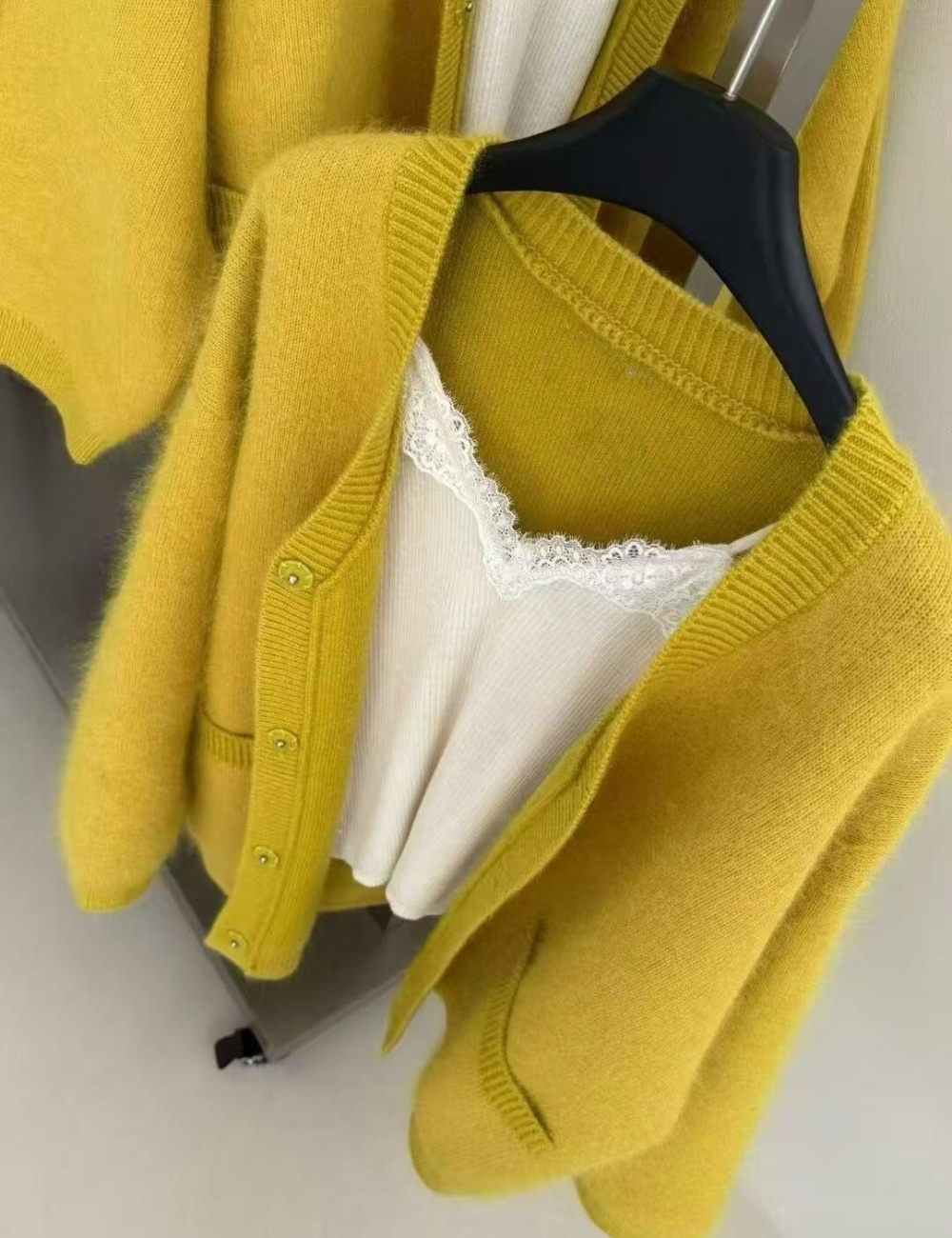 European style tender sweater thermal thick coat for women