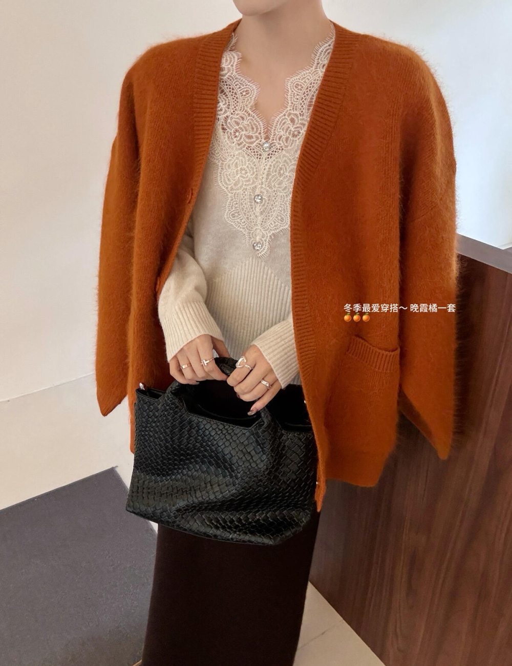 European style tender sweater thermal thick coat for women