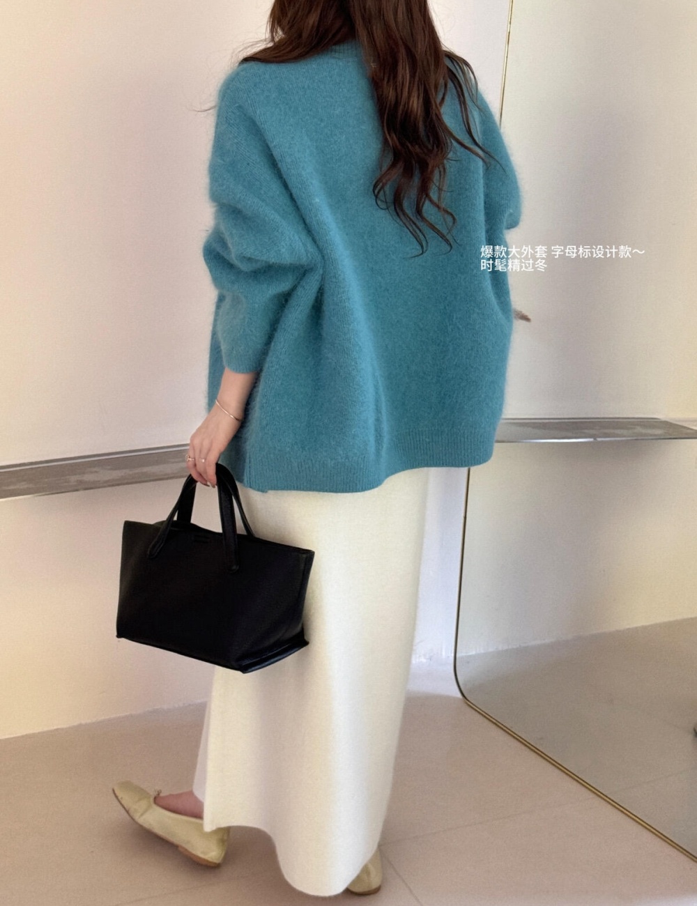 European style tender sweater thermal thick coat for women