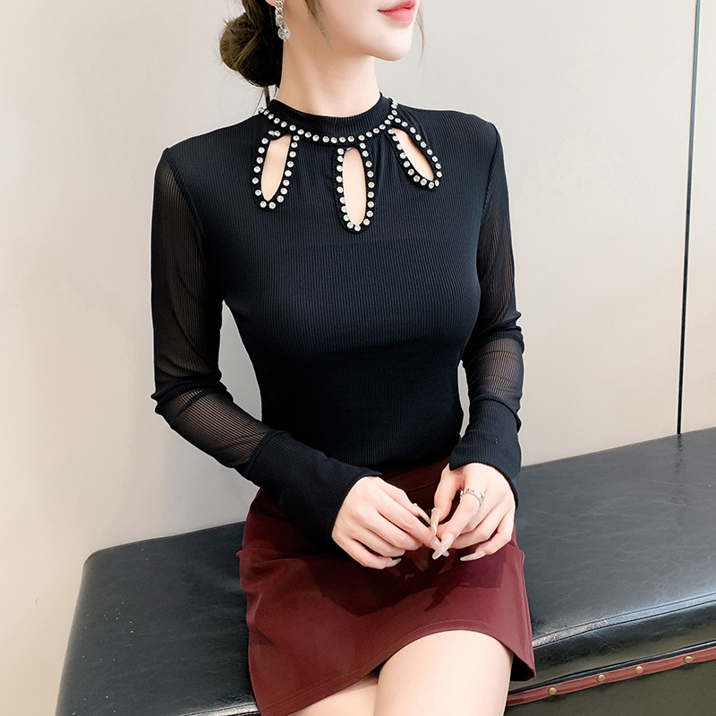 Mixed colors unique bottoming shirt long sleeve tops