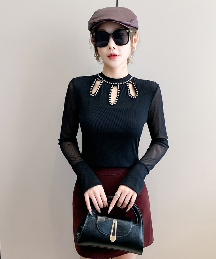 Mixed colors unique bottoming shirt long sleeve tops