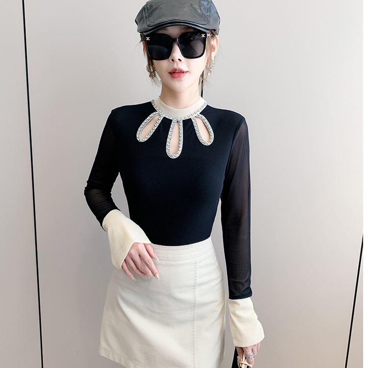 Mixed colors unique bottoming shirt long sleeve tops