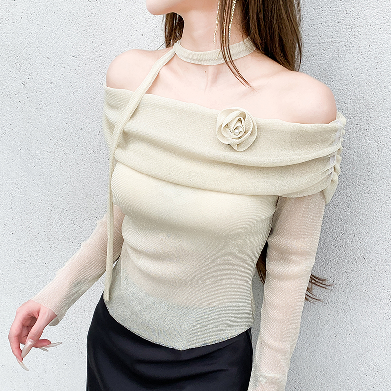 Gauze romantic long sleeve autumn small shirt