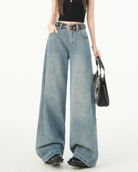 Drape straight long pants wide leg pants for women