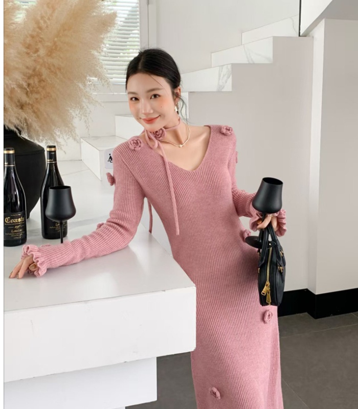 Autumn and winter jumpsuit retro long dress for women