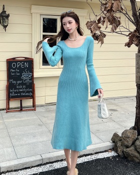 Knitted bottoming dress winter retro long dress